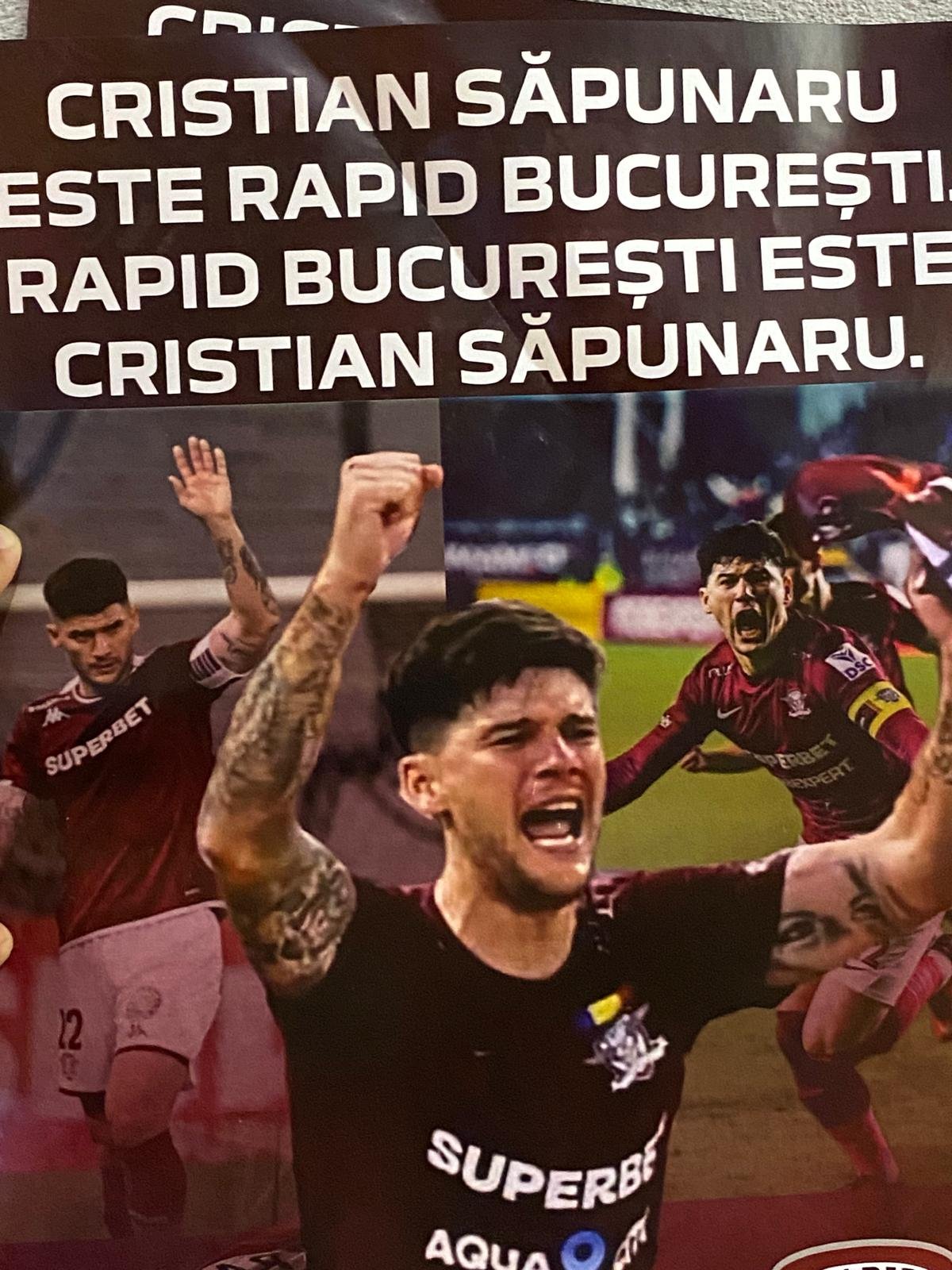 Flayerul împărțit de suporterii rapidiști