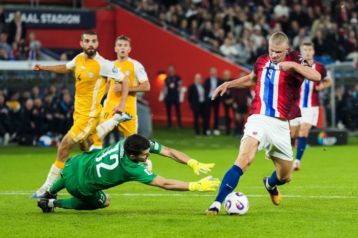 Erling Haaland a marcat de cinci ori în victoria cu 11-1 contra Moldovei