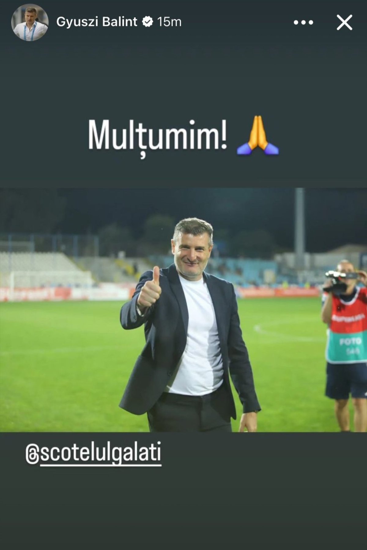 Mesajul lui Laszlo Balint de la finalul meciului