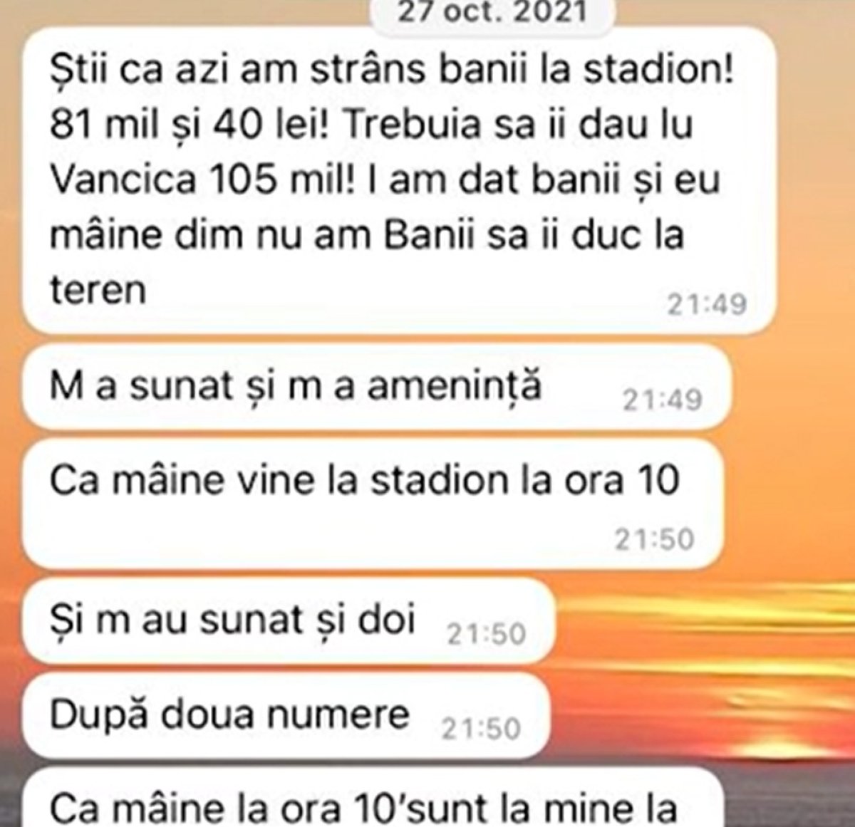 Fosta prietenă a lui Achim a făcut publice câteva dintre mesajele pe care le-ar fi primit de la el.