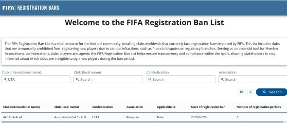 Decizia luată de FIFA