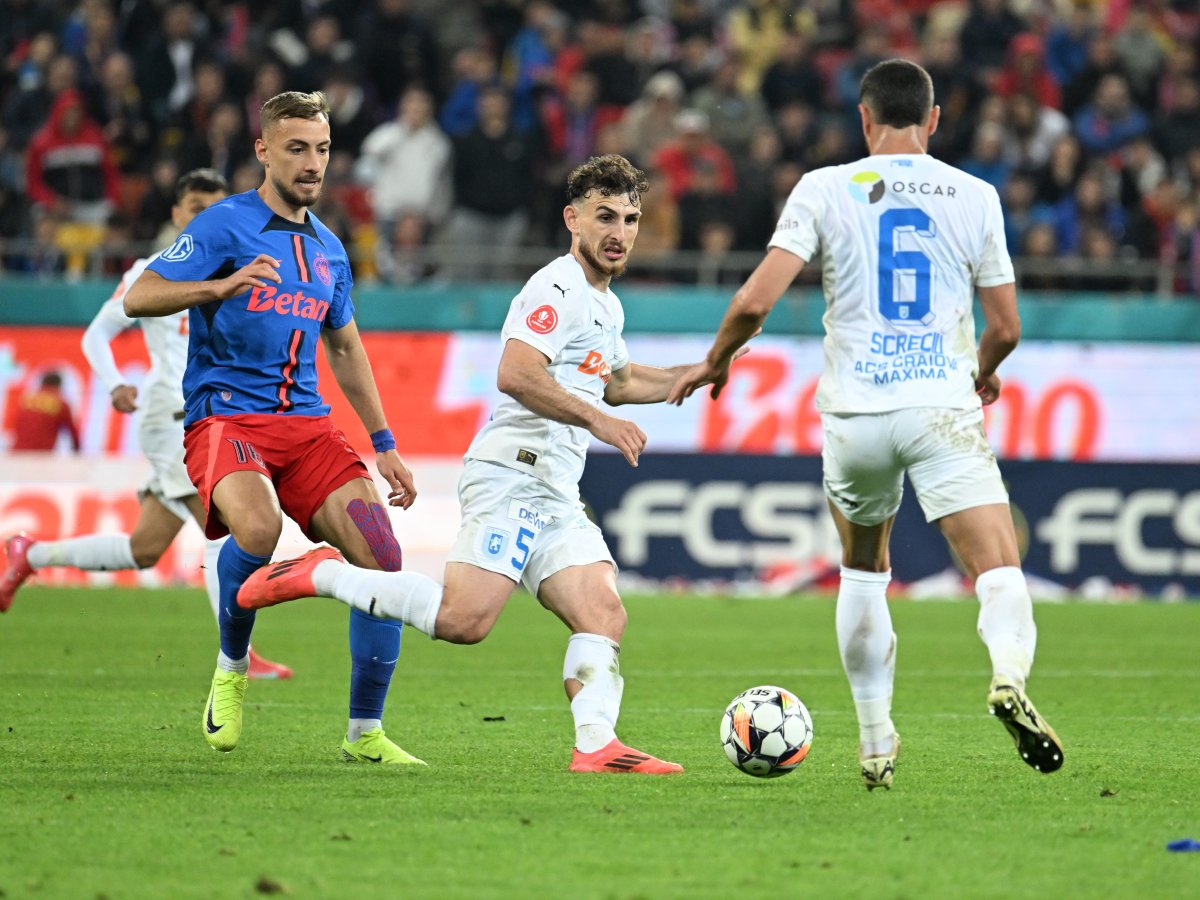 La ultimul duel direct, FCSB a bătut Craiova cu 1-0 și a primit trofeul de campioană al României