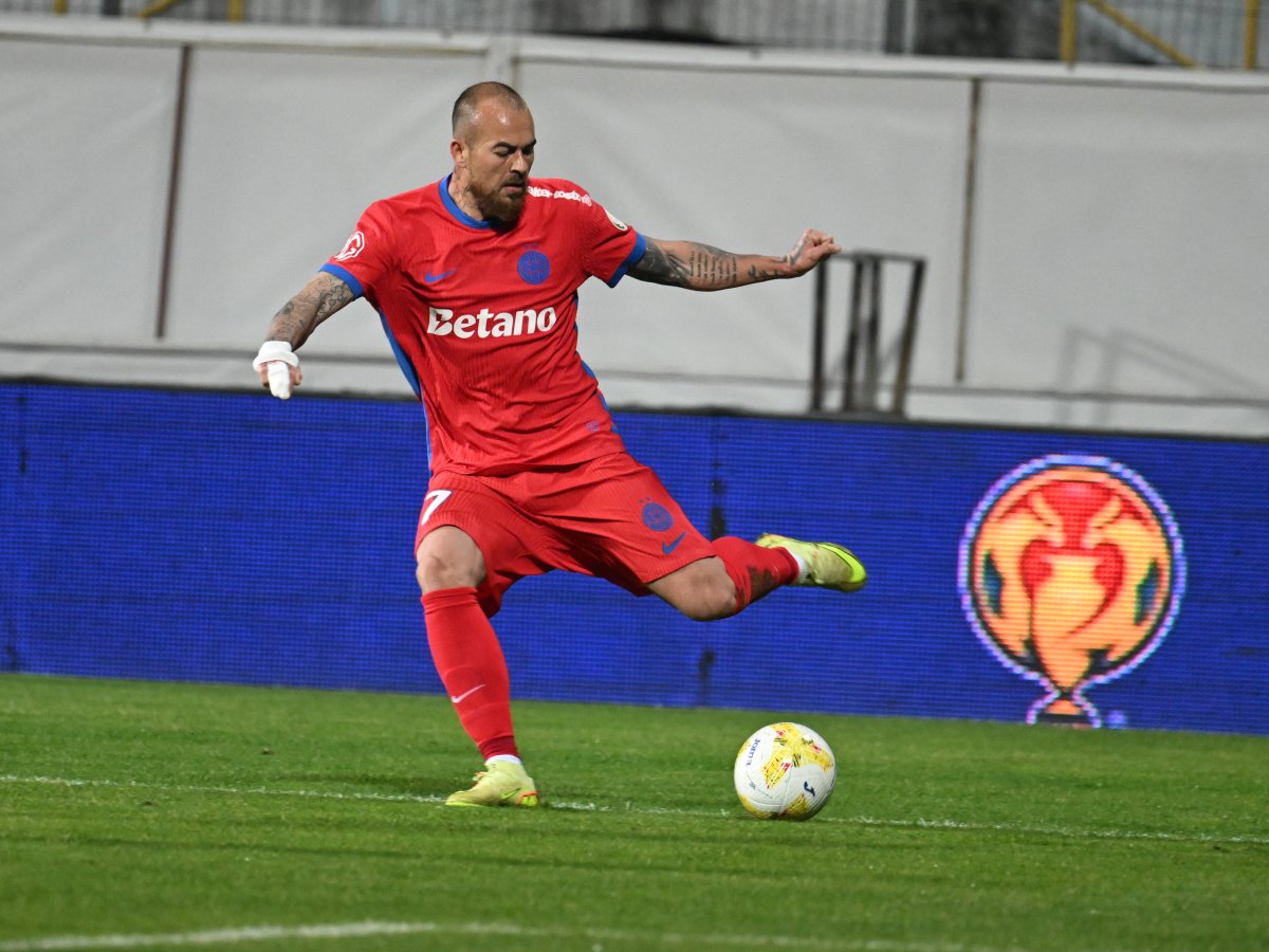 Denis Alibec a înscris singurul gol pentru FCSB în meciul din Cupa României contra Gloriei Bistrița, scor 3-1