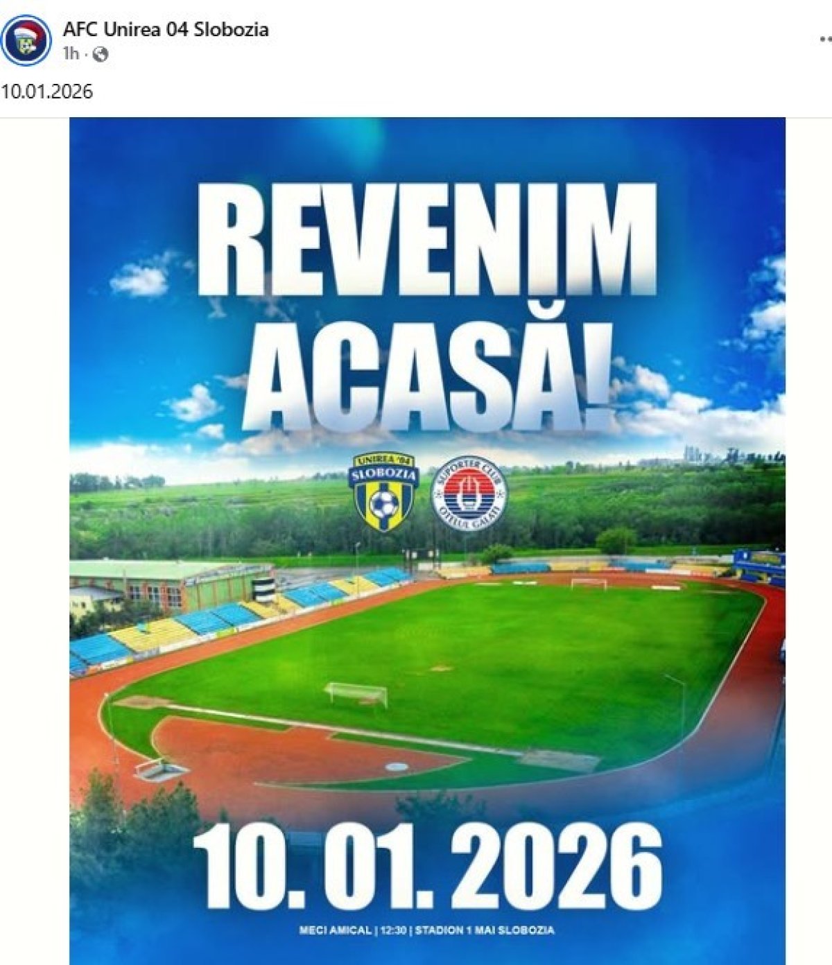 Unirea se întoarce acasă. Clubul a anunțat când se dispută primul meci pe arena modernizată din Slobozia