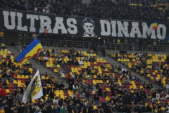 Suporterii dinamoviști, mesaj pentru rivalii de la Steaua la România - Suedia. Ce au afișat pe Arena Națională