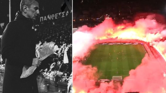 Durere fără margini la PAOK! Stadionul Toumba s-a aprins în semn de omagiu pentru cei șapte fani decedați în accidentul din România