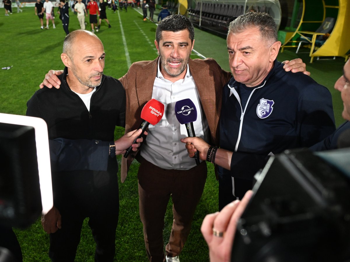 Bogdan Andone, Dani Coman și Cristian Gentea, la promovarea lui FC Argeș în SuperLiga