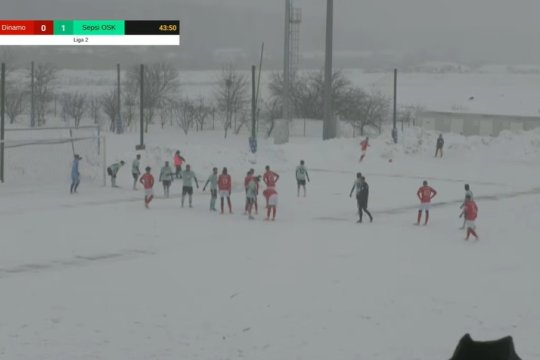 CS Dinamo - Sepsi, meci de coșmar la Buftea! Zăpada și viscolul au dat peste cap Liga 2