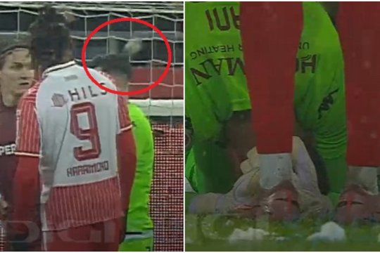 Marian Aioani, răpus de un bulgăr pe Arena Națională! Derby-ul Rapid-Dinamo, întrerupt minute bune