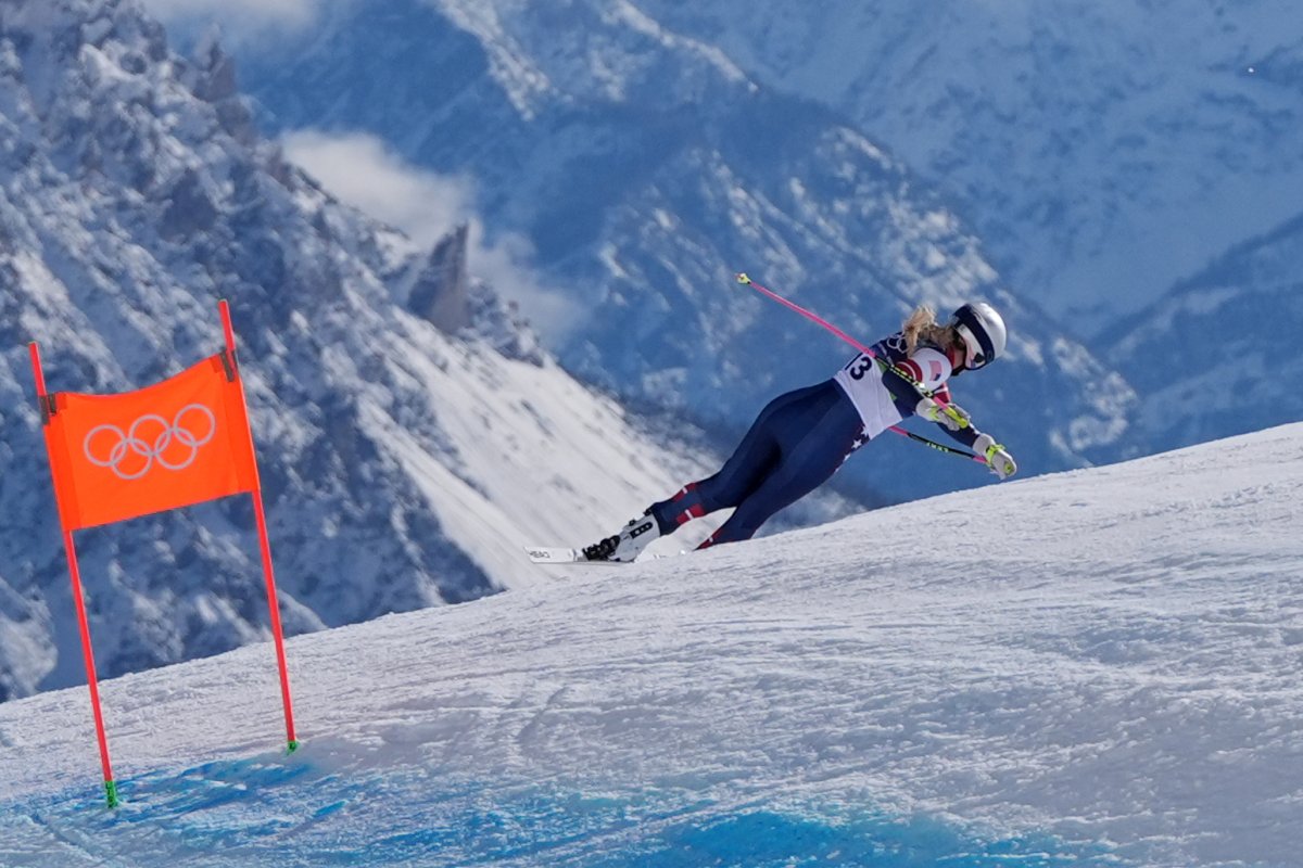 Lindsey Vonn în momentul căzăturii