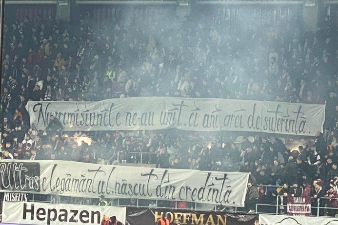 Mesaj al galeriei Rapidului, la derby-ul cu Dinamo