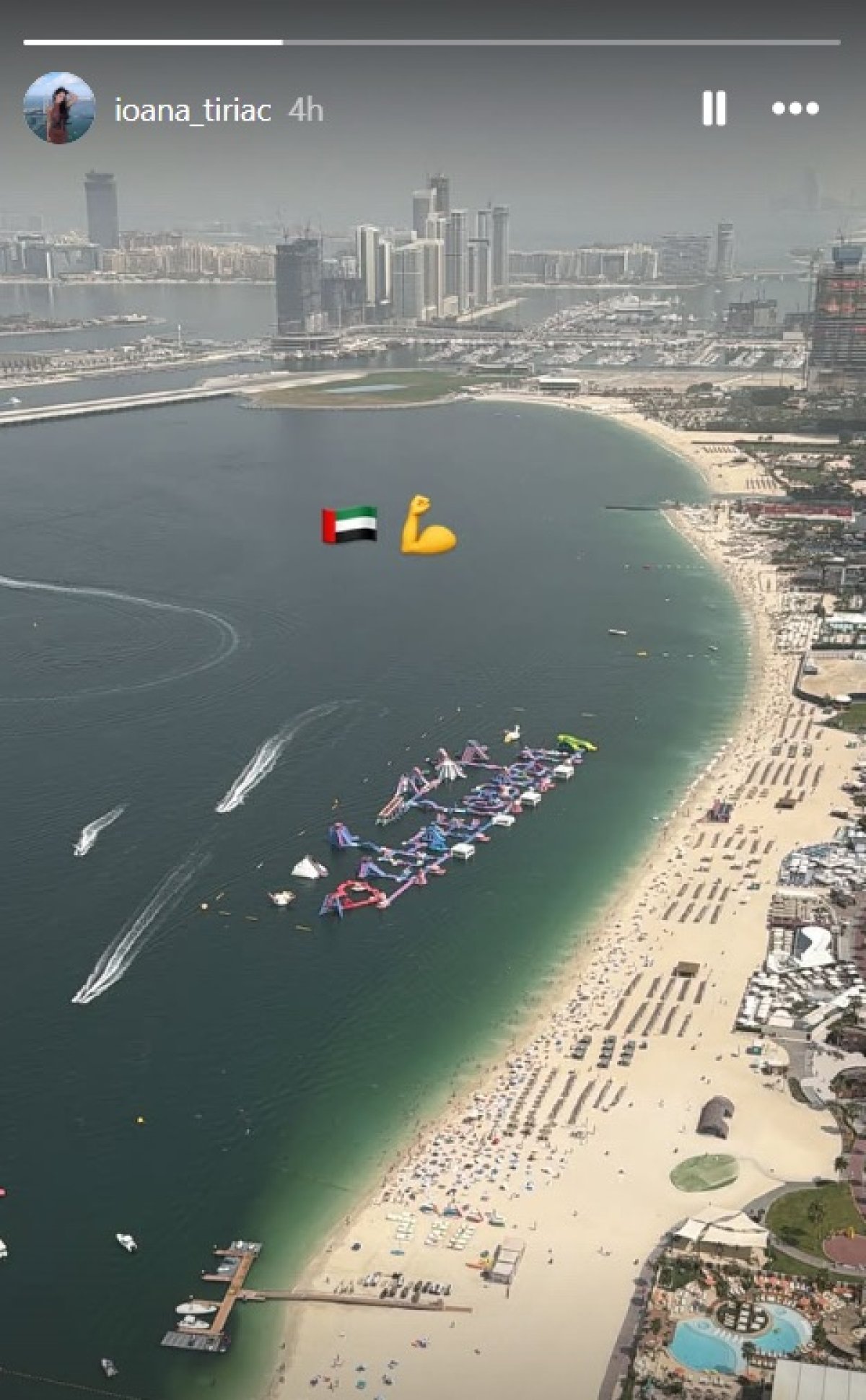 Imaginea postată de Ioana Țiriac pe contul său de Instagram a surprins zona Palm Jumeirah