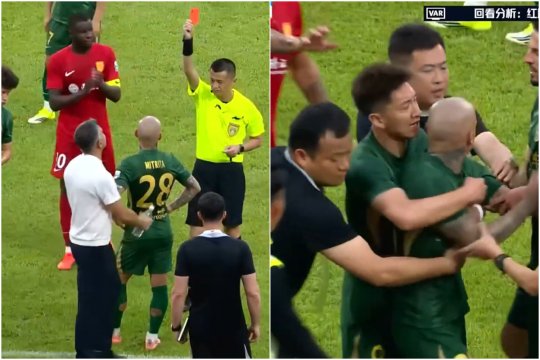 Mitriță, eliminare stupidă! A tras un adversar de păr, apoi a fost dus cu forța la vestiare