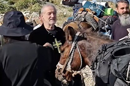 Gigi Becali, în pelerinaj la muntele Athos
