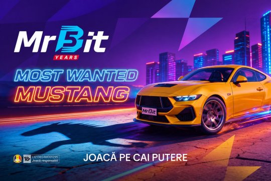 Aniversare la MrBit România: Ford Mustang, extrageri zilnice și surprize pentru jucători (P)
