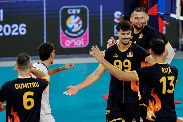 România, pentru a doua oară consecutiv în sferturile Europeanului de volei! Tricolorii, victorie fără set pierdut cu Ucraina