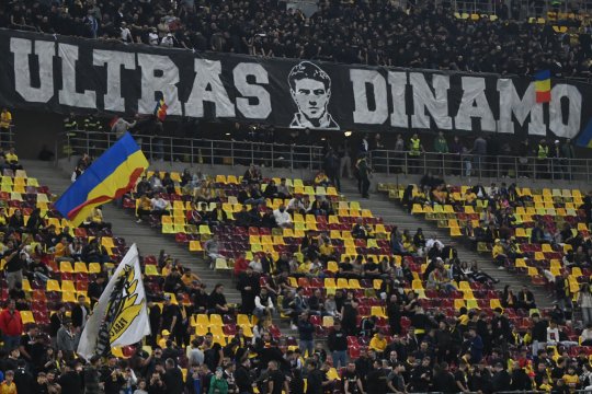 Suporterii dinamoviști, mesaj pentru rivalii de la Steaua la România - Suedia. Ce au afișat pe Arena Națională