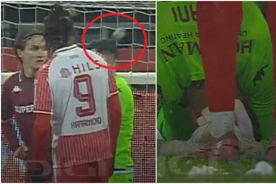 Marian Aioani, răpus de un bulgăr pe Arena Națională! Derby-ul Rapid-Dinamo, întrerupt minute bune