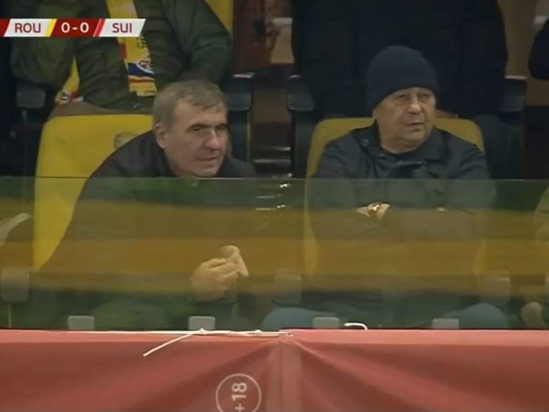 Mircea Lucescu și Gheorghe Hagi, împreună pe Arena Națională la România -Elveția 1-0, 21 noiembrie 2023