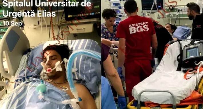 Mario Iorgulescu, surprins pe targă în spitalul Elias după accidentul din septembrie 2019, sursă:luju.ro