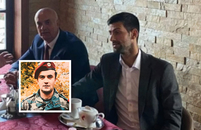 Novak Djokovic alături de Milan Jolovic, fost comandant al faimoasei unități paramilitare “Drina Wolves”