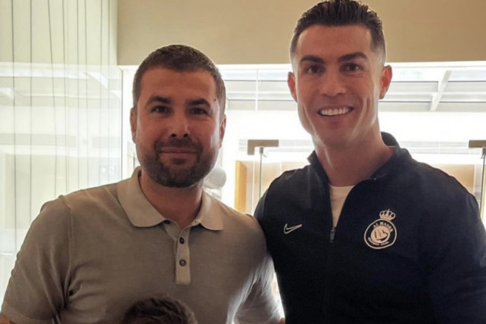 Adrian Mutu (stânga) și Cristiano Ronaldo (dreapta)