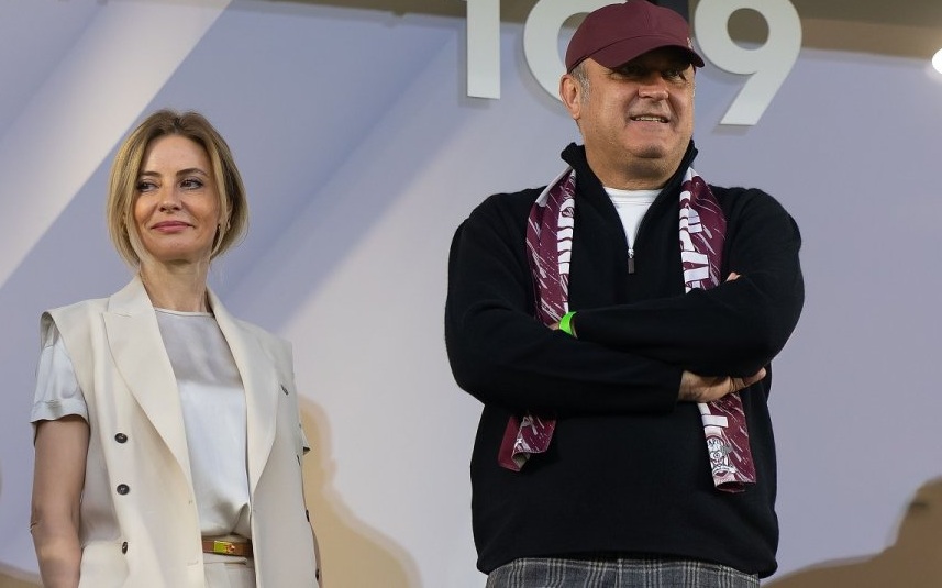 Diana și Dan Șucu, în tribunele stadionului Rapid